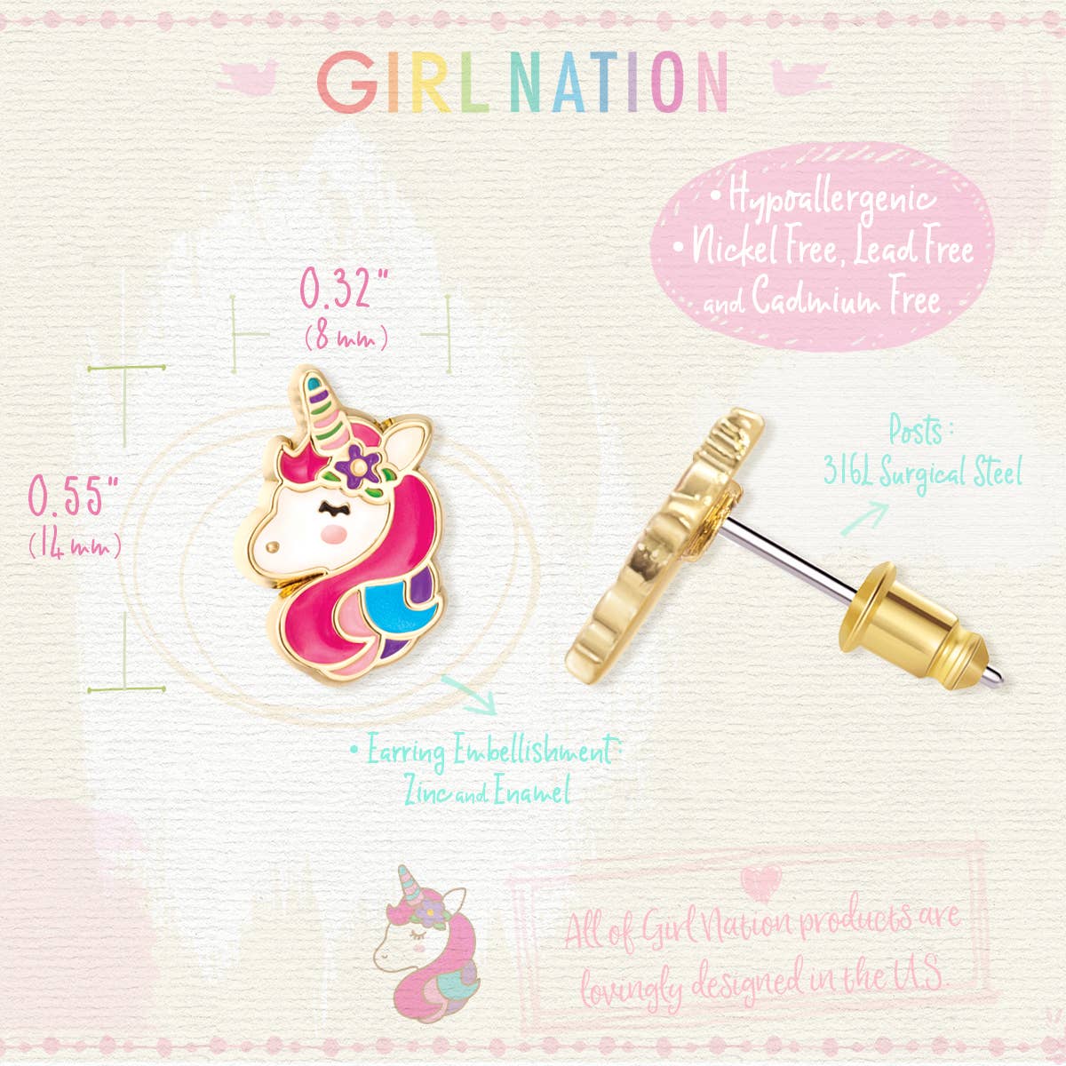 Unicorn Dreams Stud Earrings
