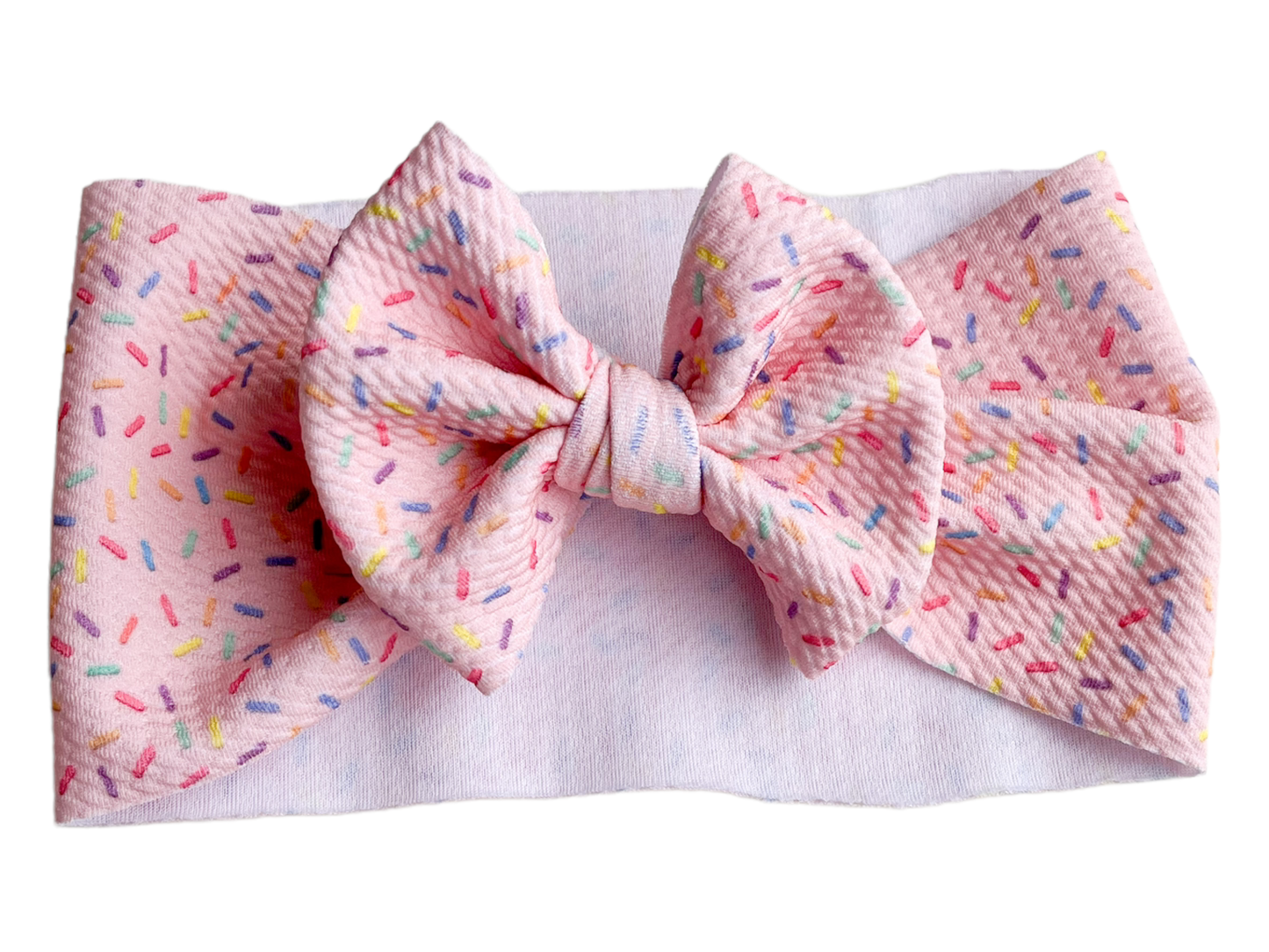 Pastel Pink Sprinkles Headwrap Baby Bow