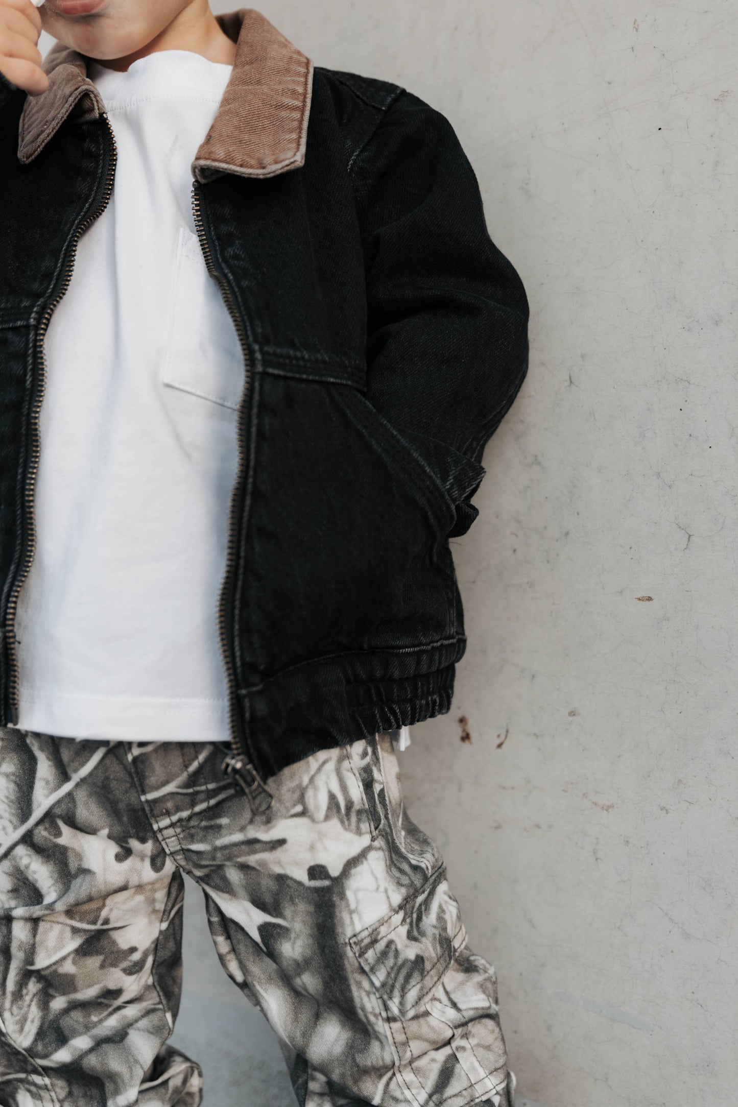 Black Vintage-Wash Denim Jacket