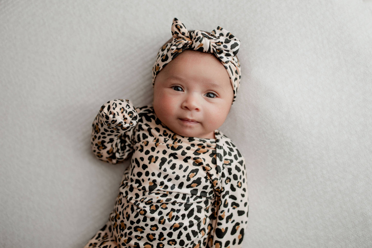 Leopard Knotted Gown + Bow