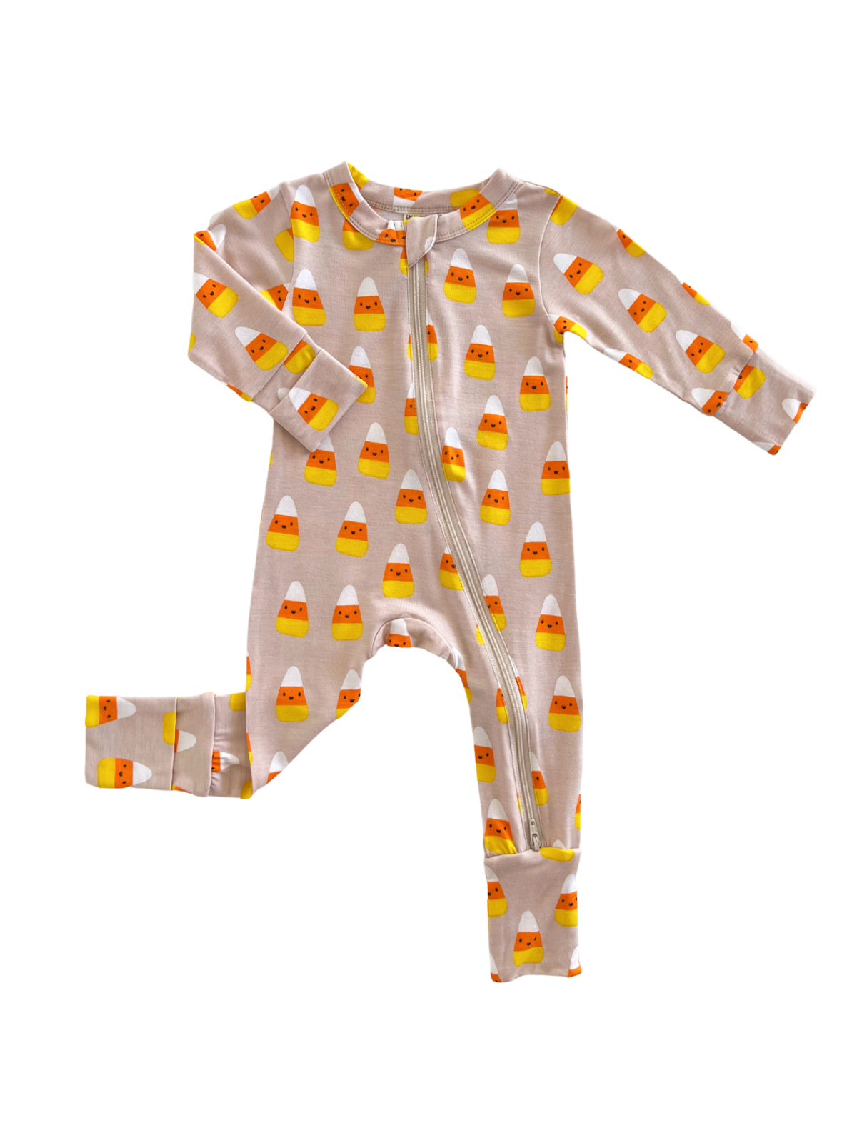 Candy Corn 2-Way Zip Romper