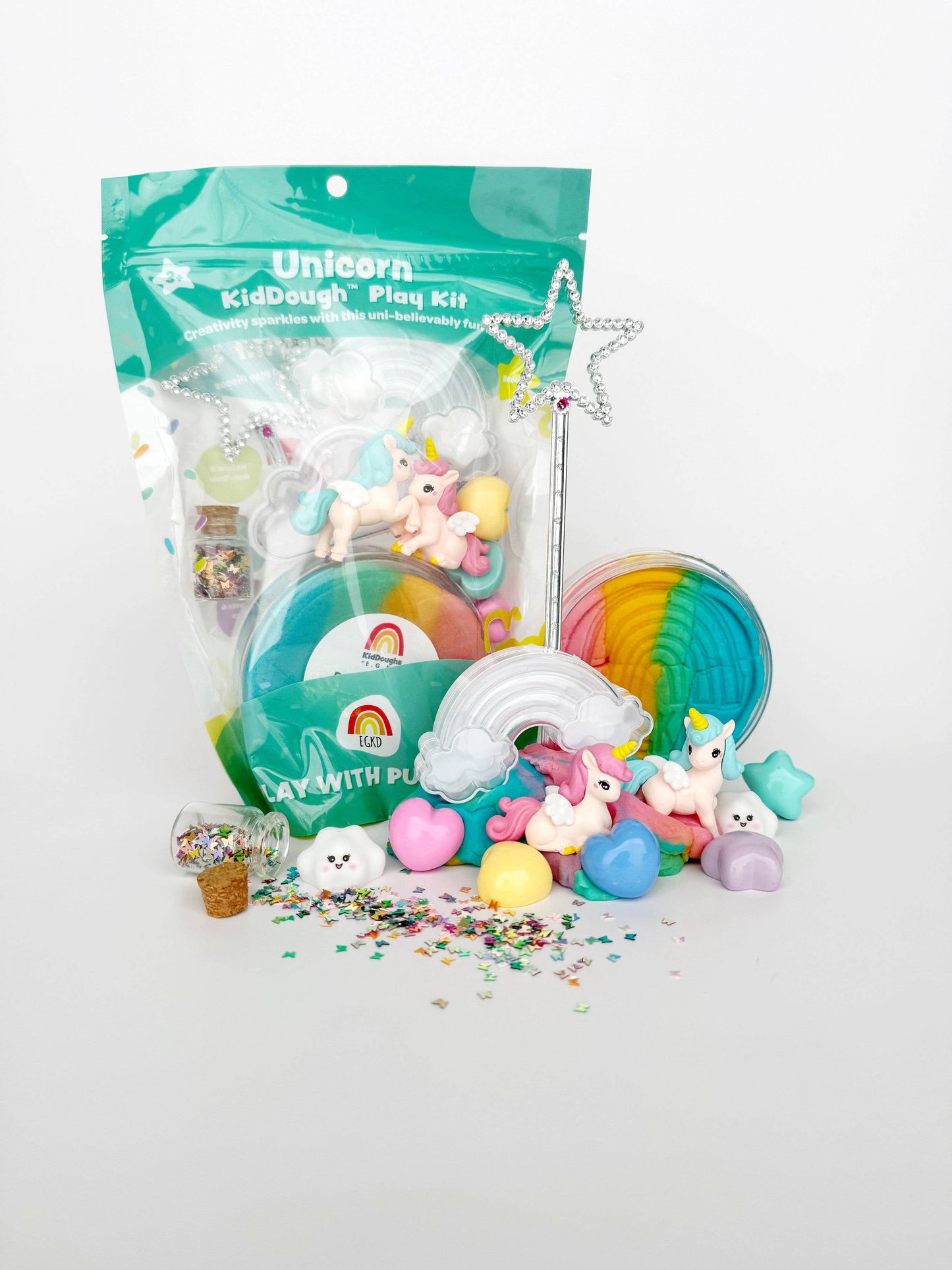 Unicorn KidDough Play Kit (Rainbow Sherbet)