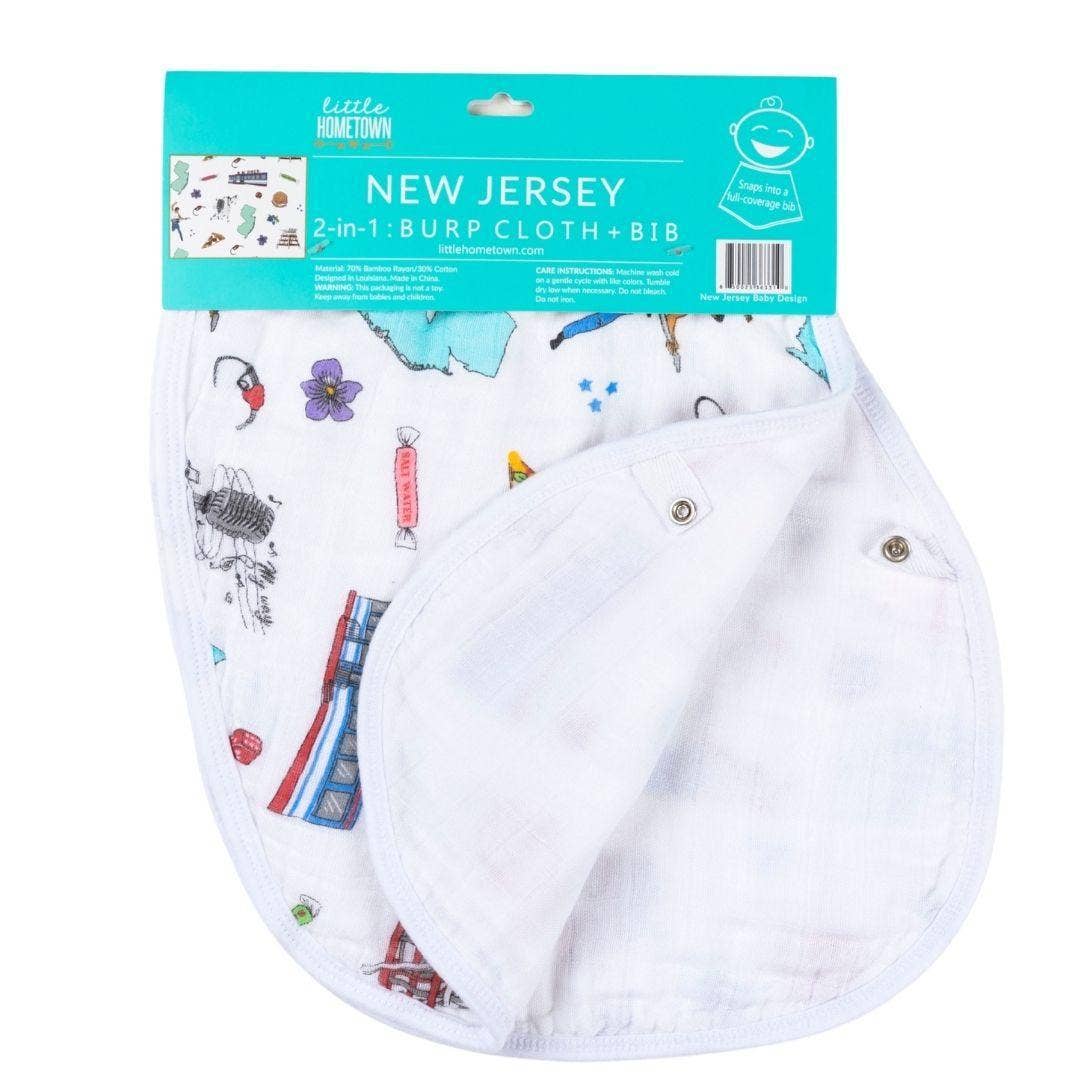 New Jersey Baby Burp Cloth and Bib