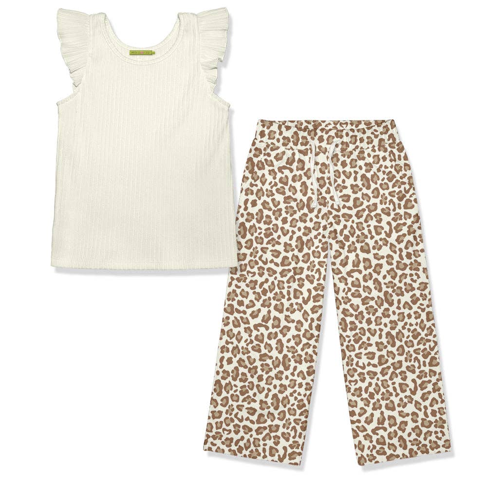Ruffle Top & Wide Leg Pant Set