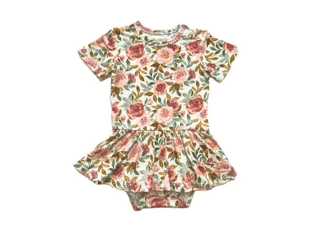 Twirl Skirt Bodysuit - Dusty Pink Floral