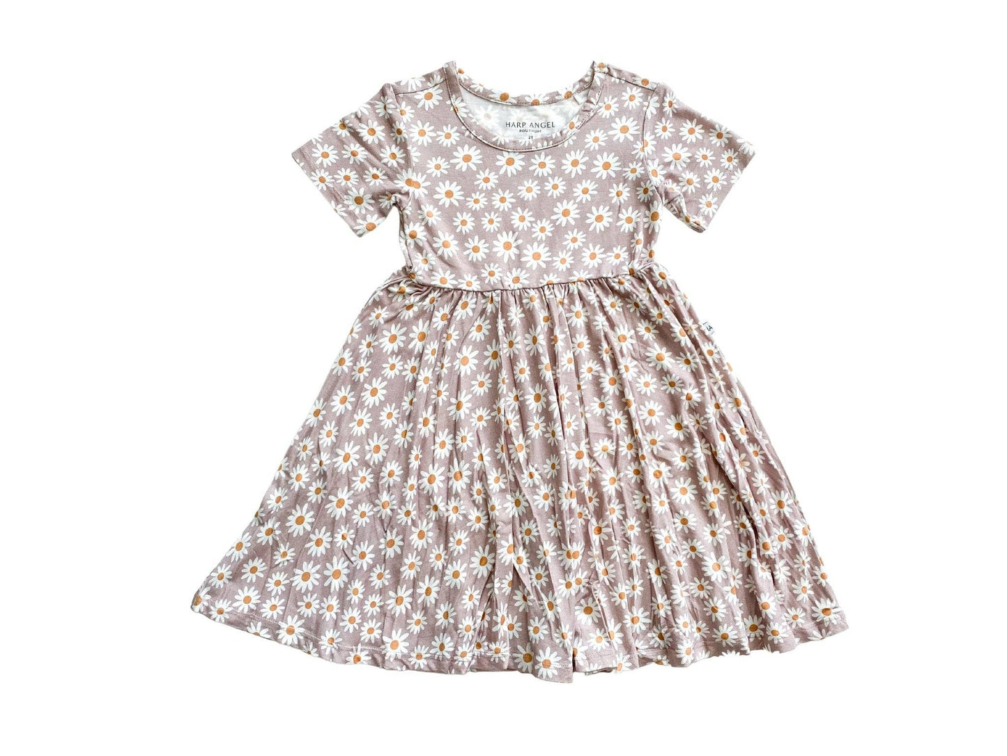 Short Sleeve Twirl Dress - Dusty Daisy