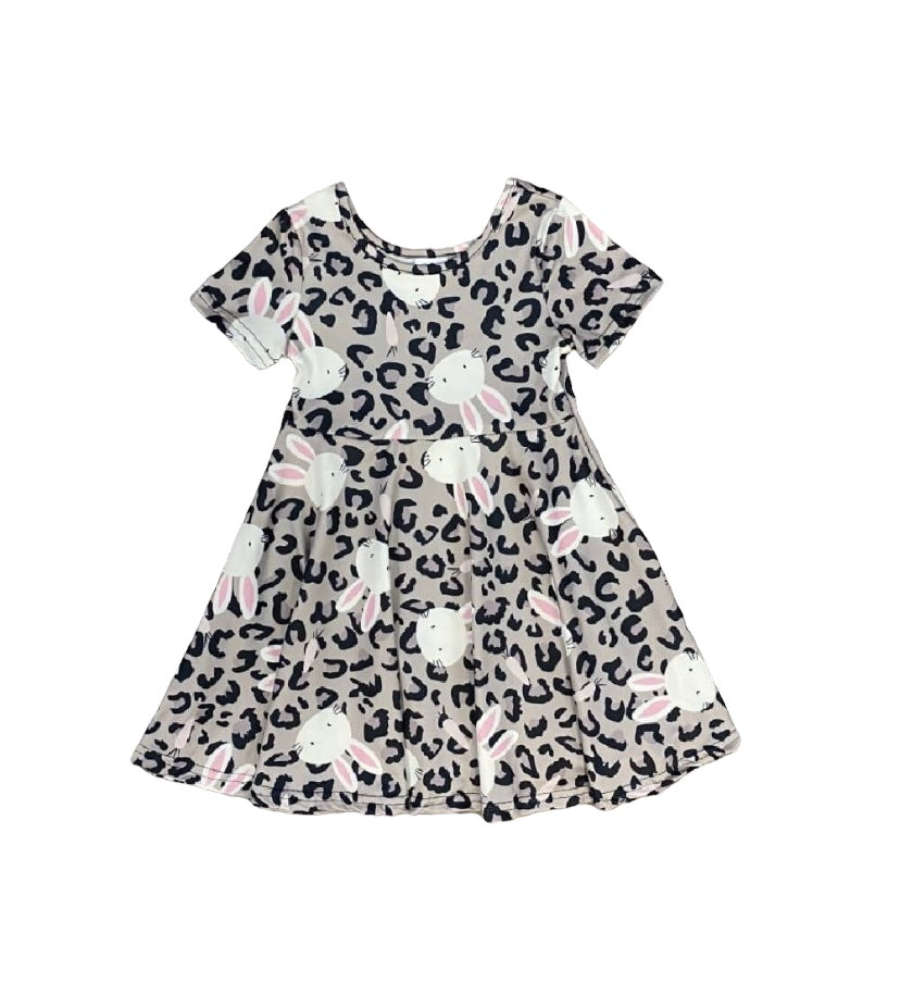 Easter Bunny & Animal Print Spots Twirl Dress
