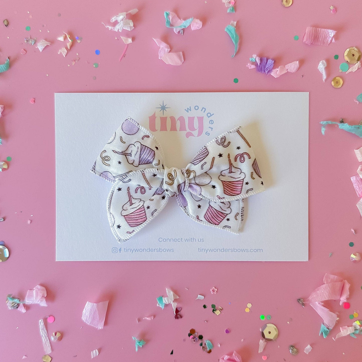 Birthday Cupcakes Bow