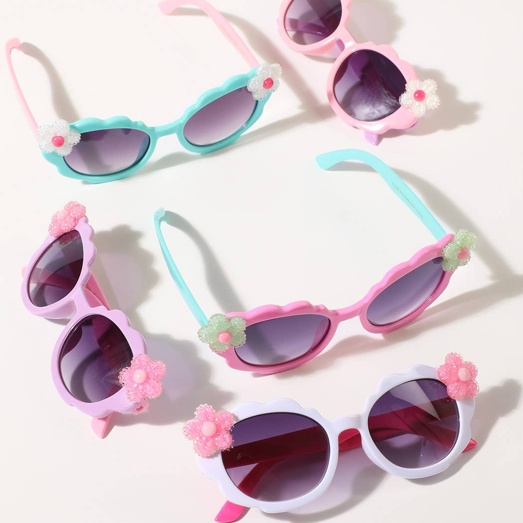 Colorful Fashion Sunglasses with Flower