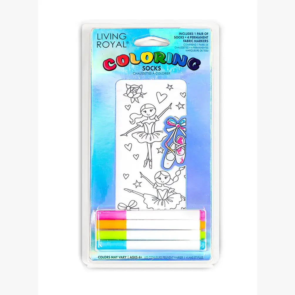 Coloring Socks - Dancing Ballerinas