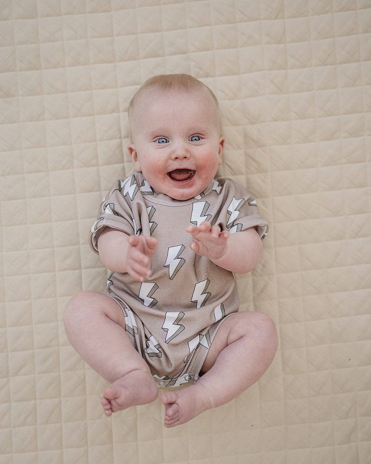Electric Beige Cotton Romper