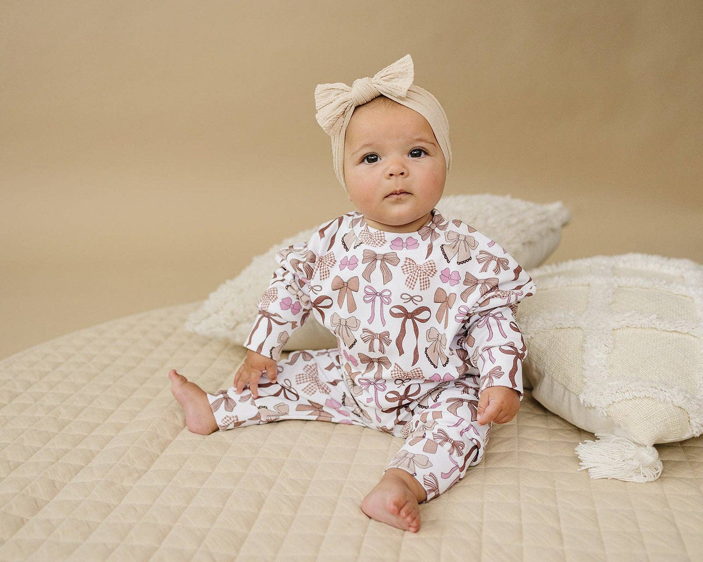 Mocha Bows Jogger Set