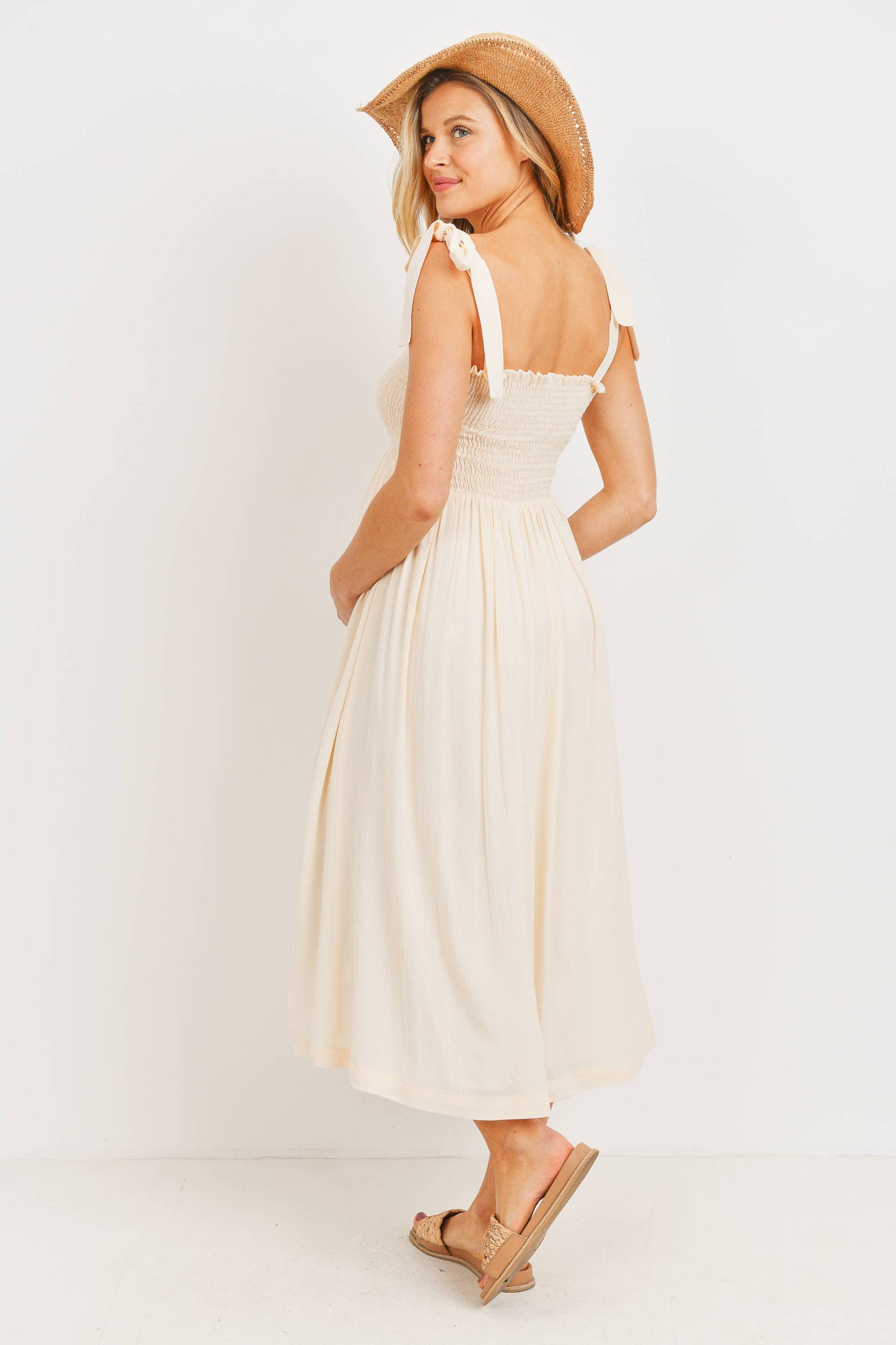 Tie Strap Maternity Dress