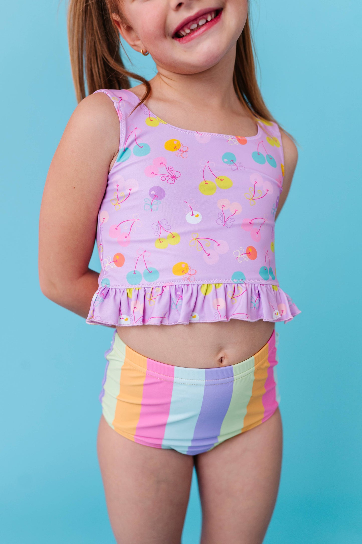 Cherry Crush Ruffle Tankini