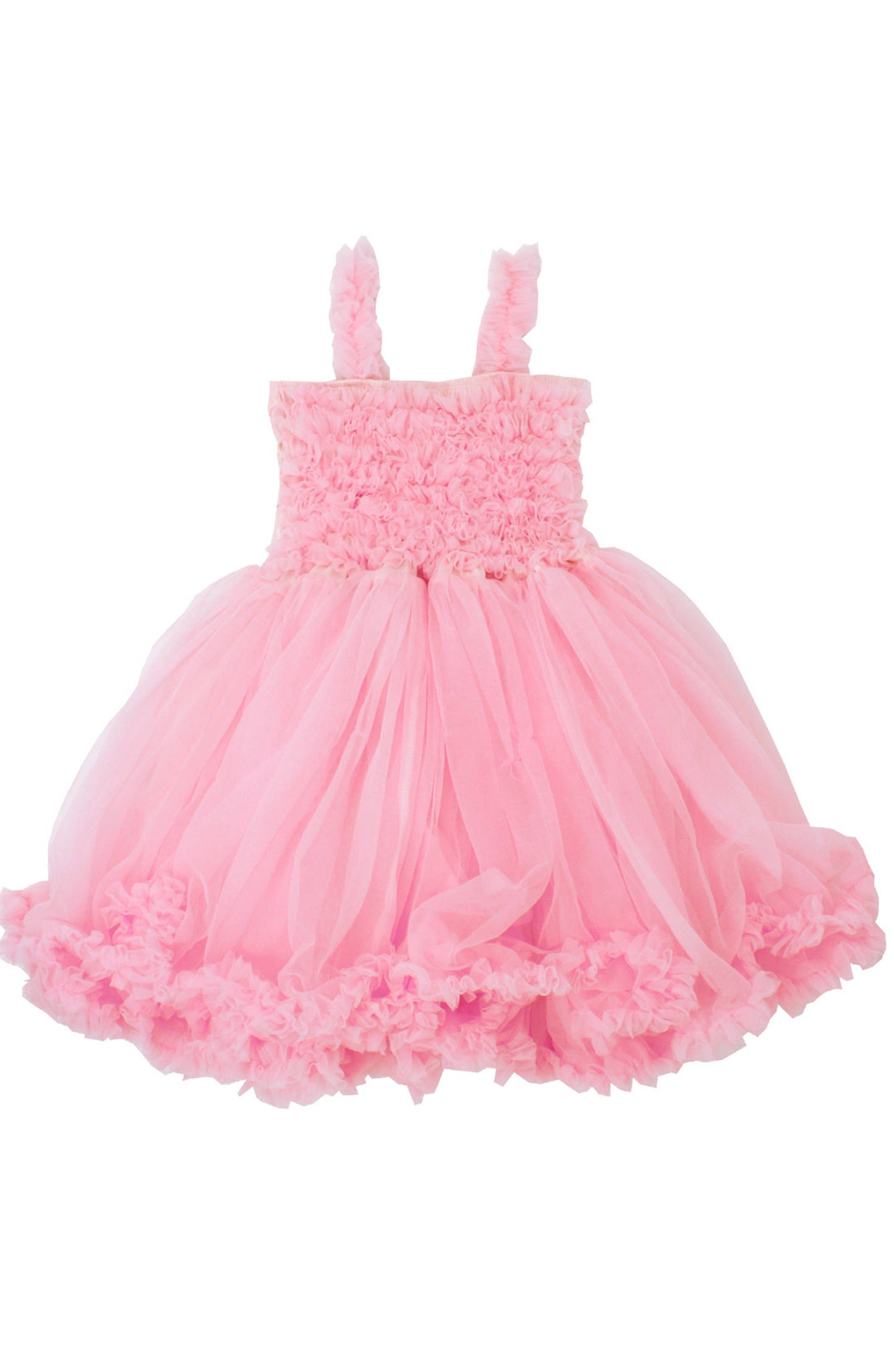 Pink Tulle Sleeveless Princess Dress