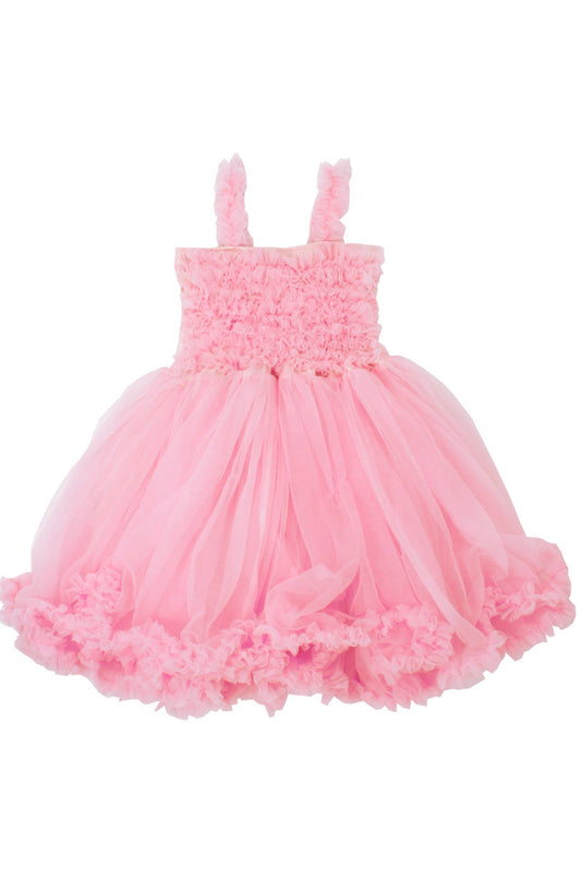 Pink Tulle Sleeveless Princess Dress