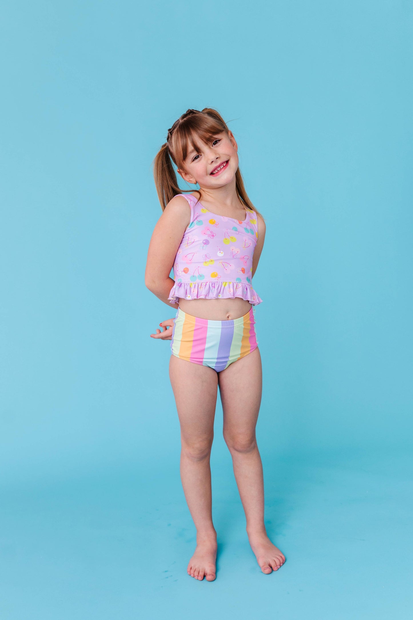 Cherry Crush Ruffle Tankini