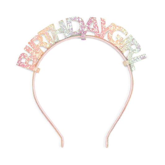Pastel Rainbow Birthday Girl Headband