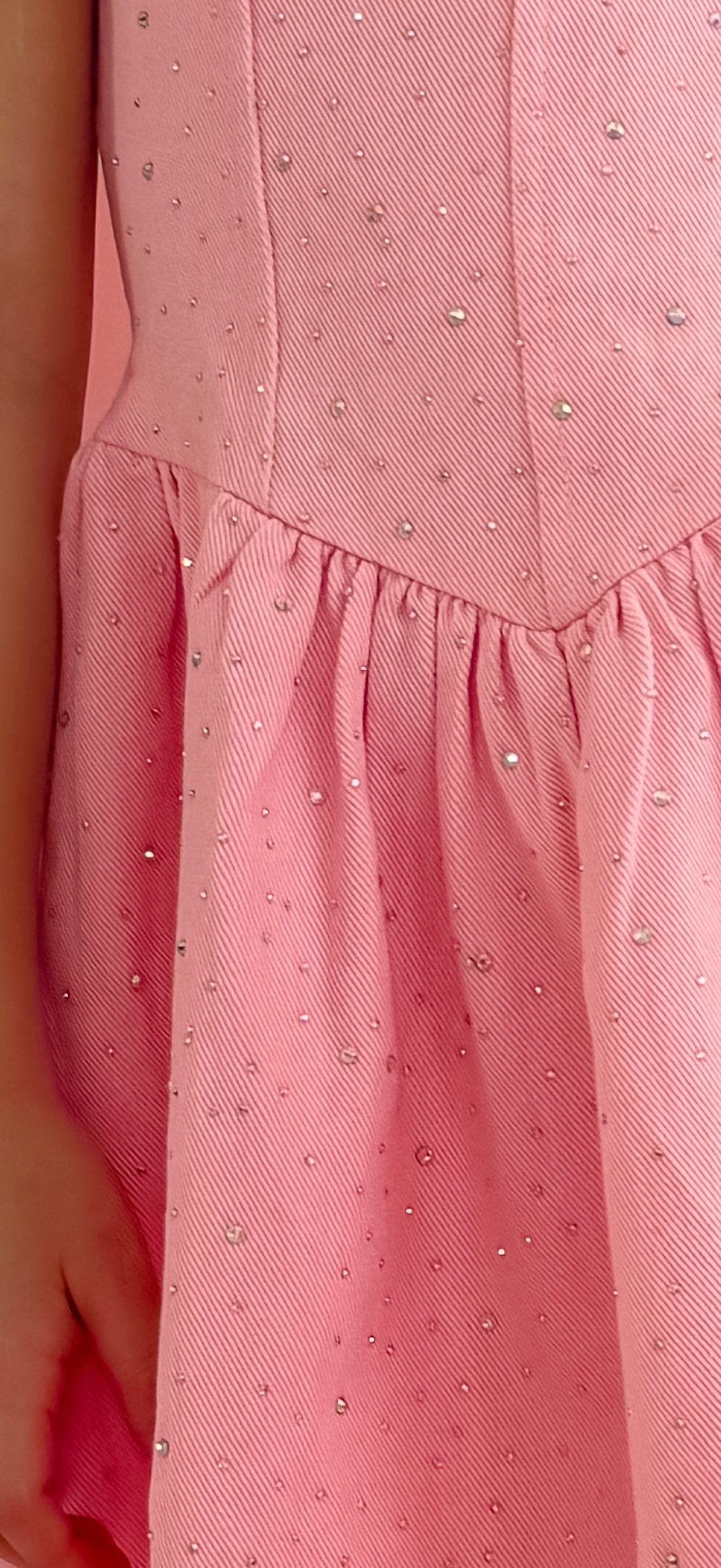 Pink Denim Sparkle Dress