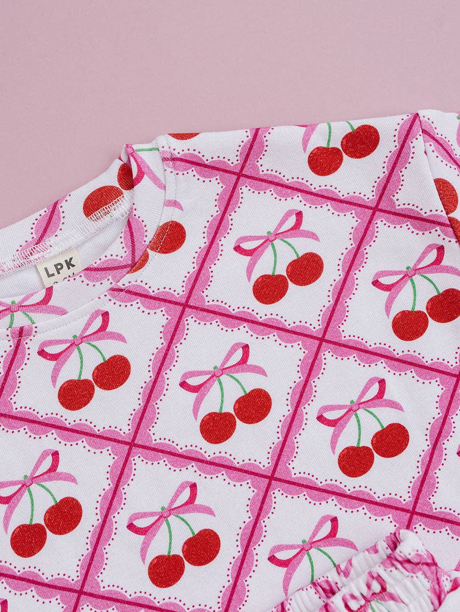 Cherry Bow Shorts Set