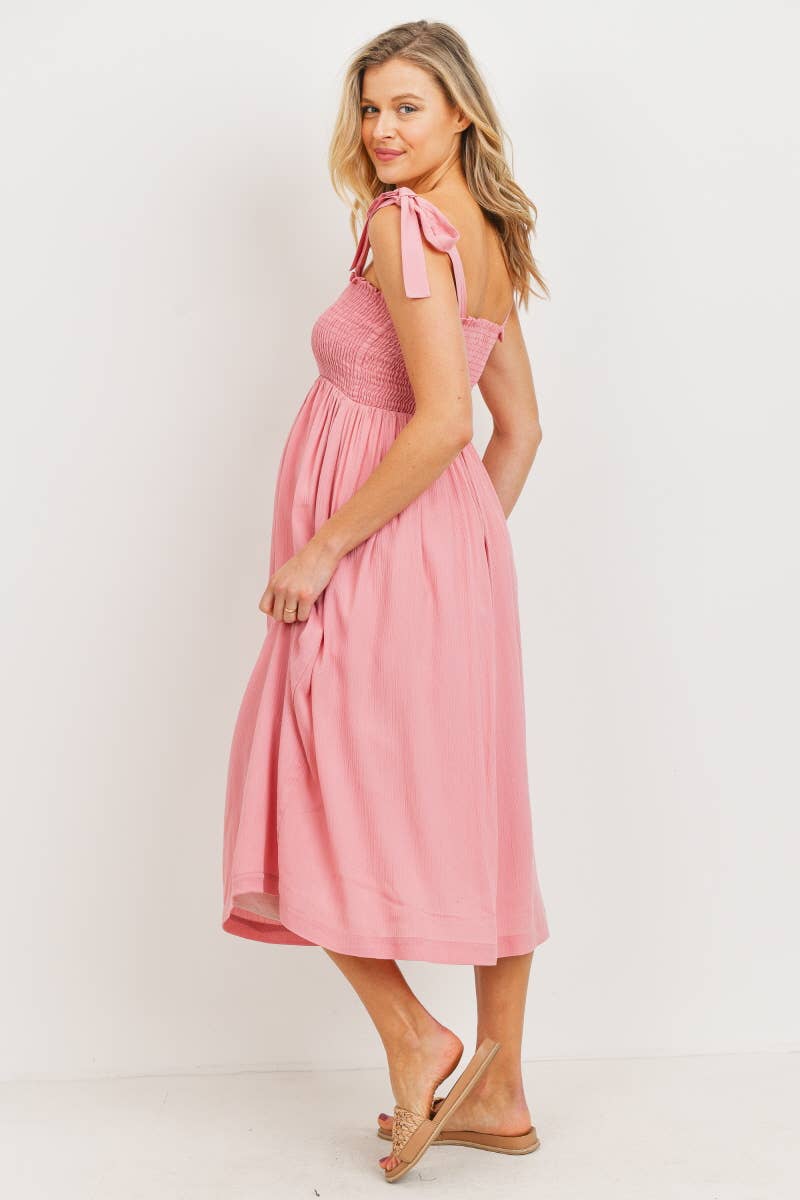 Tie Strap Maternity Dress