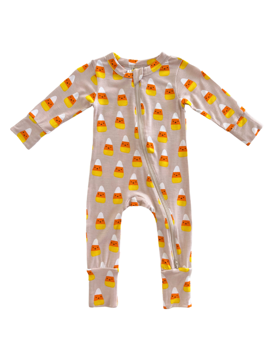 Candy Corn 2-Way Zip Romper