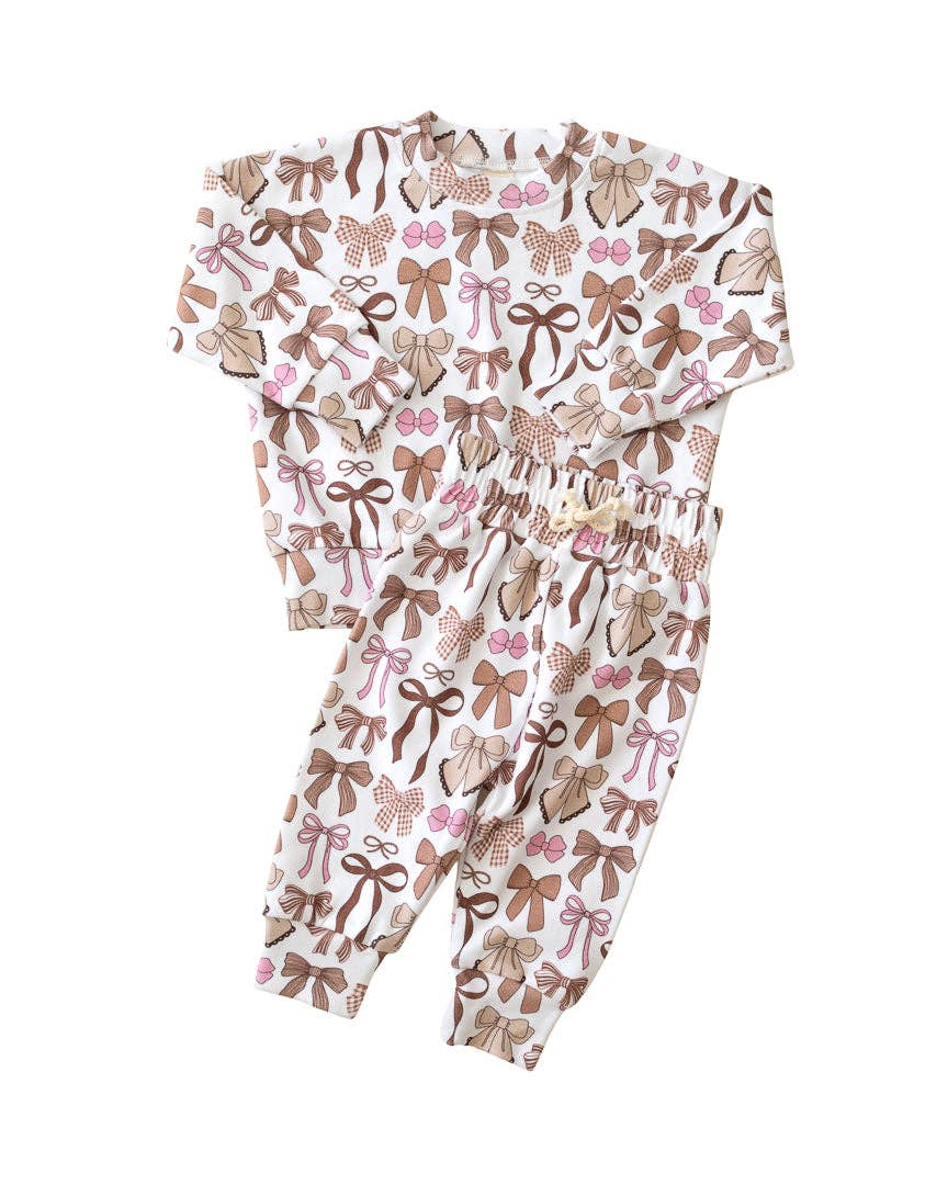 Mocha Bows Jogger Set