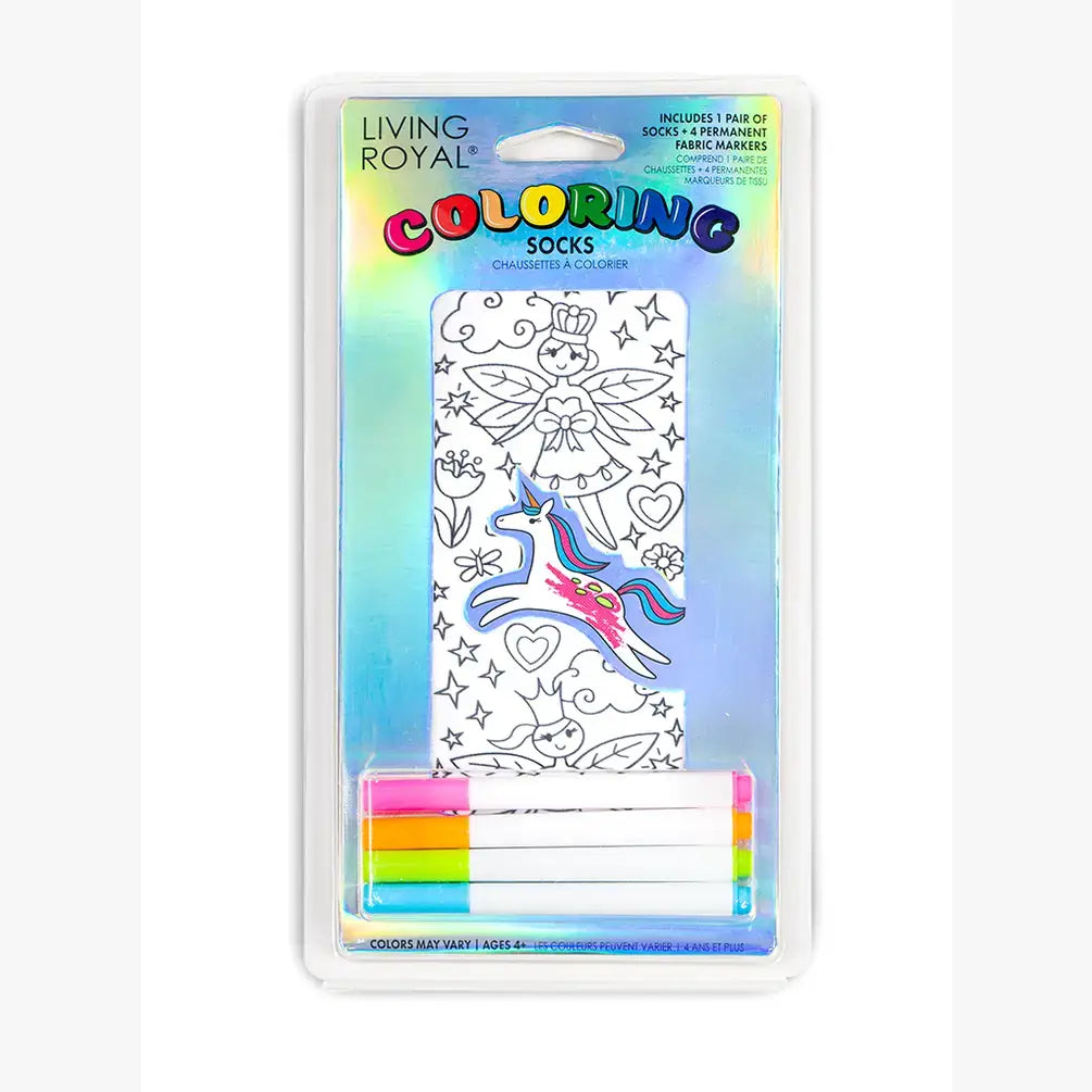 Coloring Socks - Fairy Princesses & Unicorns