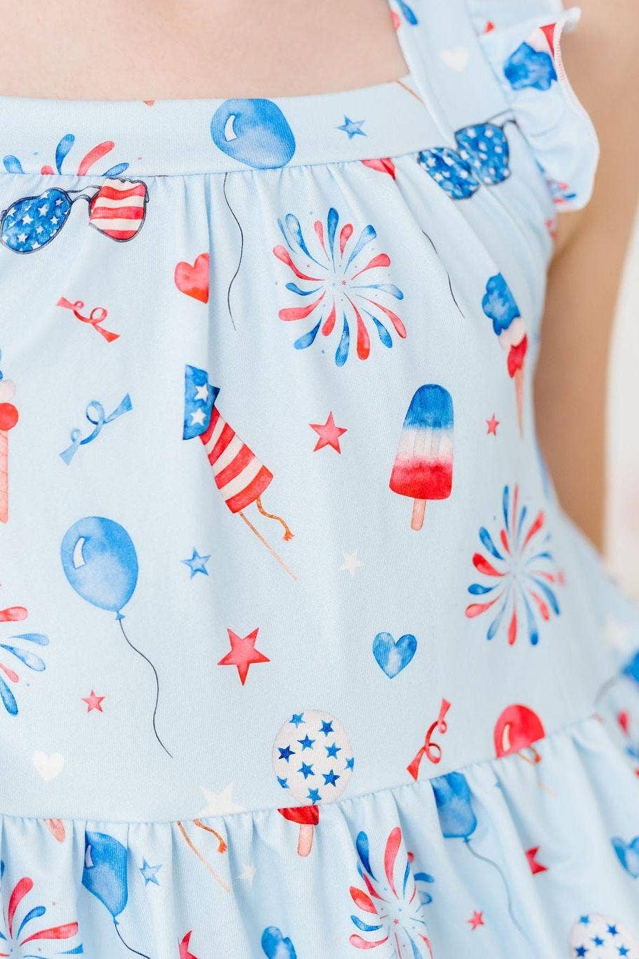 Firework Ruffle Cross Back Dress