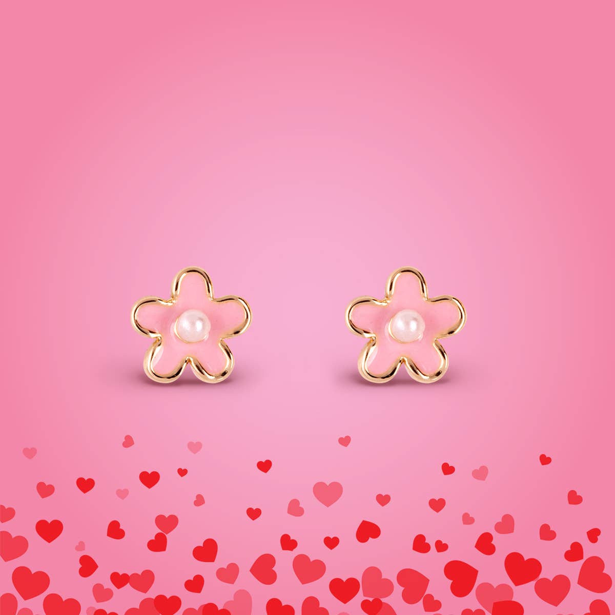 Pink Fancy Flower Stud Earrings