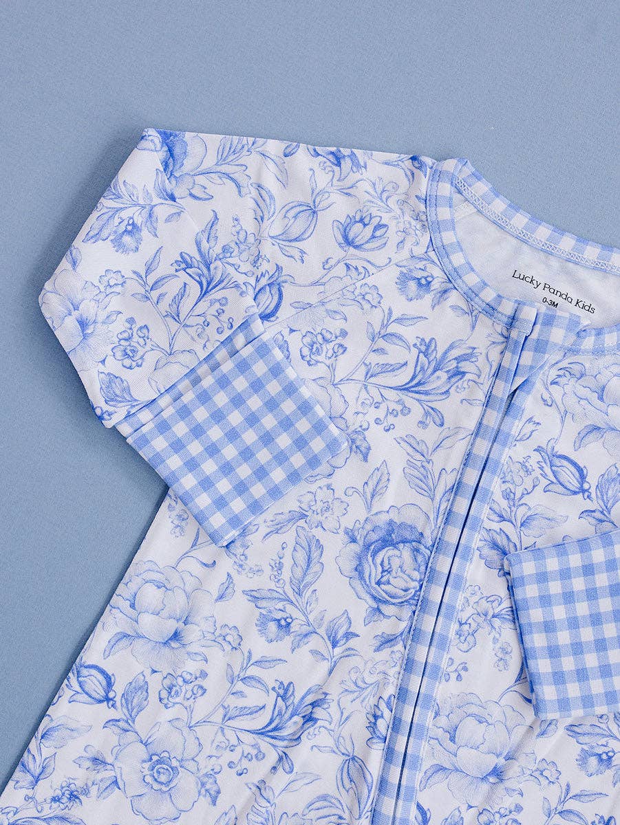 Blue Flowers Bamboo Romper