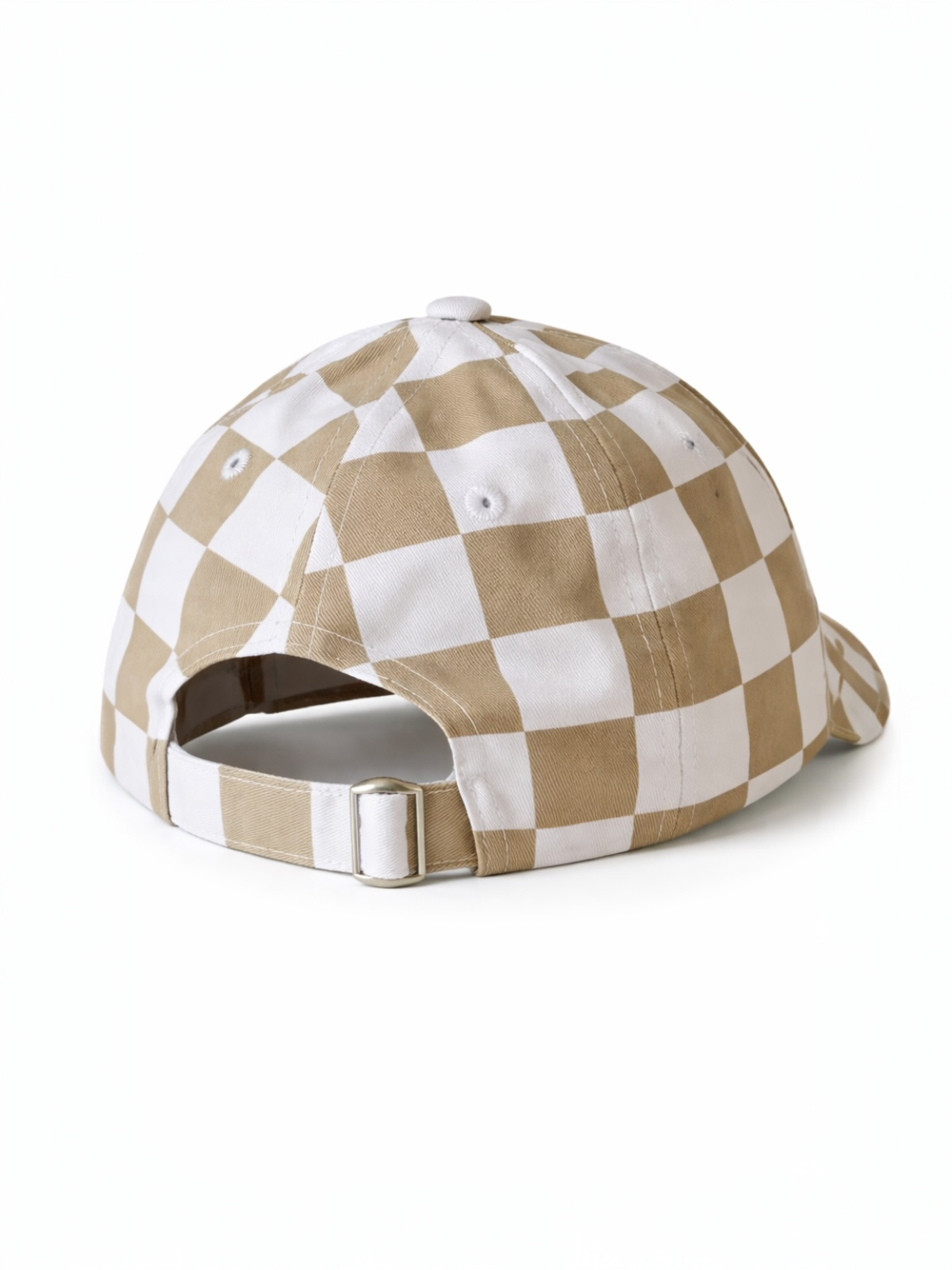 Tan Checkerboard Baseball Hat