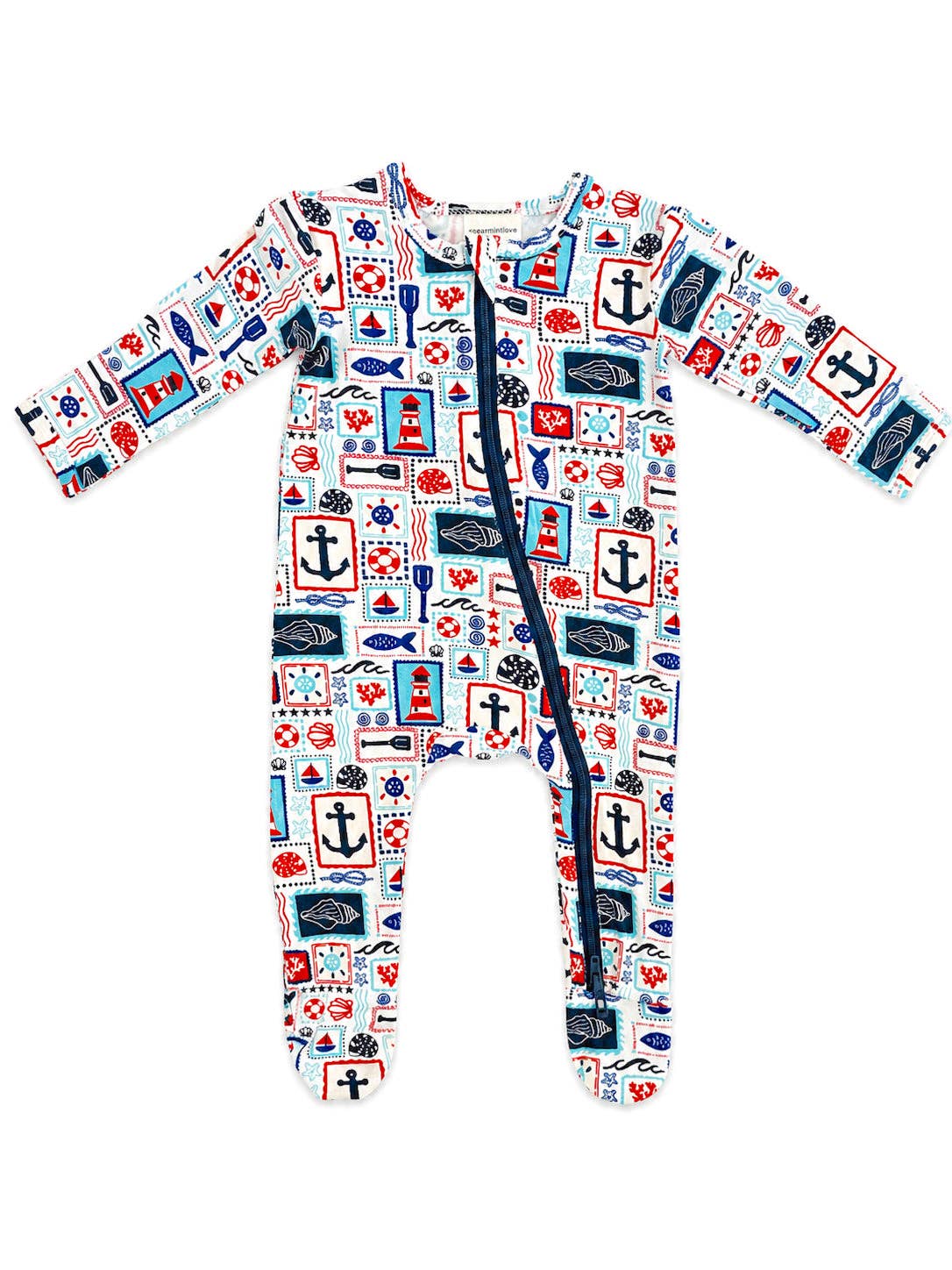 Seaside Stamps 2-Way Zip Footie