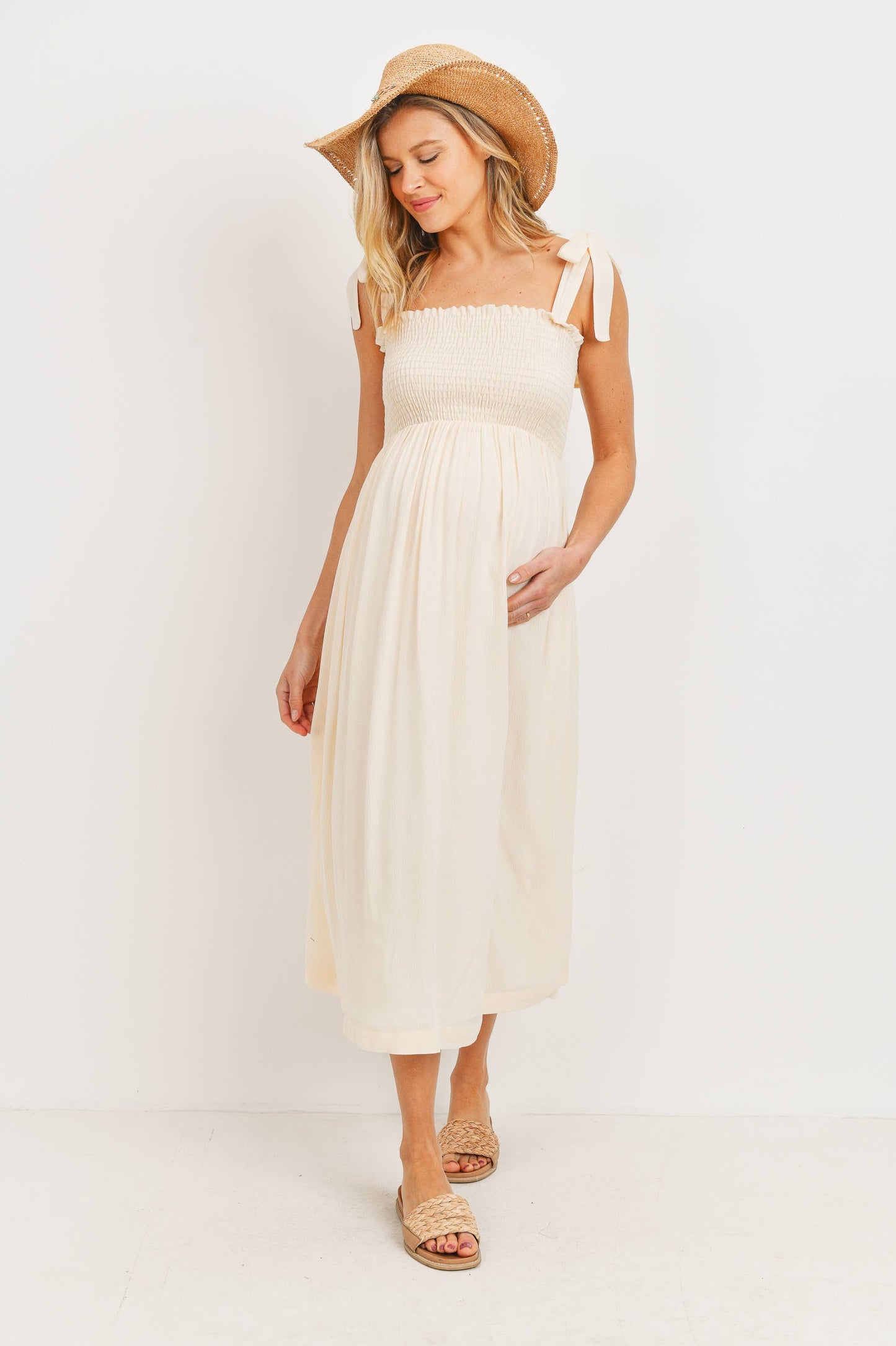 Tie Strap Maternity Dress