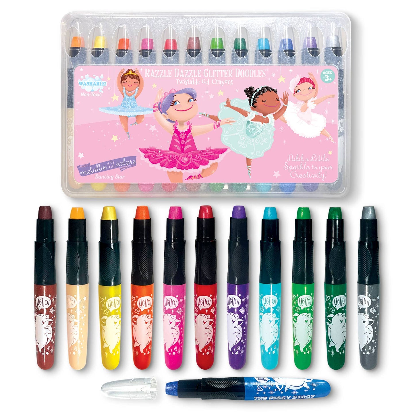 Dancing Star Glitter Twistable Gel Crayons