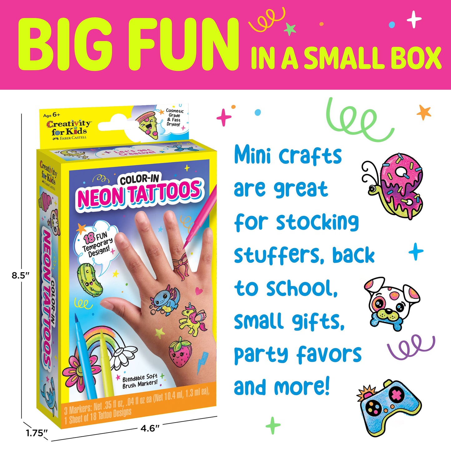 Color in Neon Tattoos Mini Craft Kit