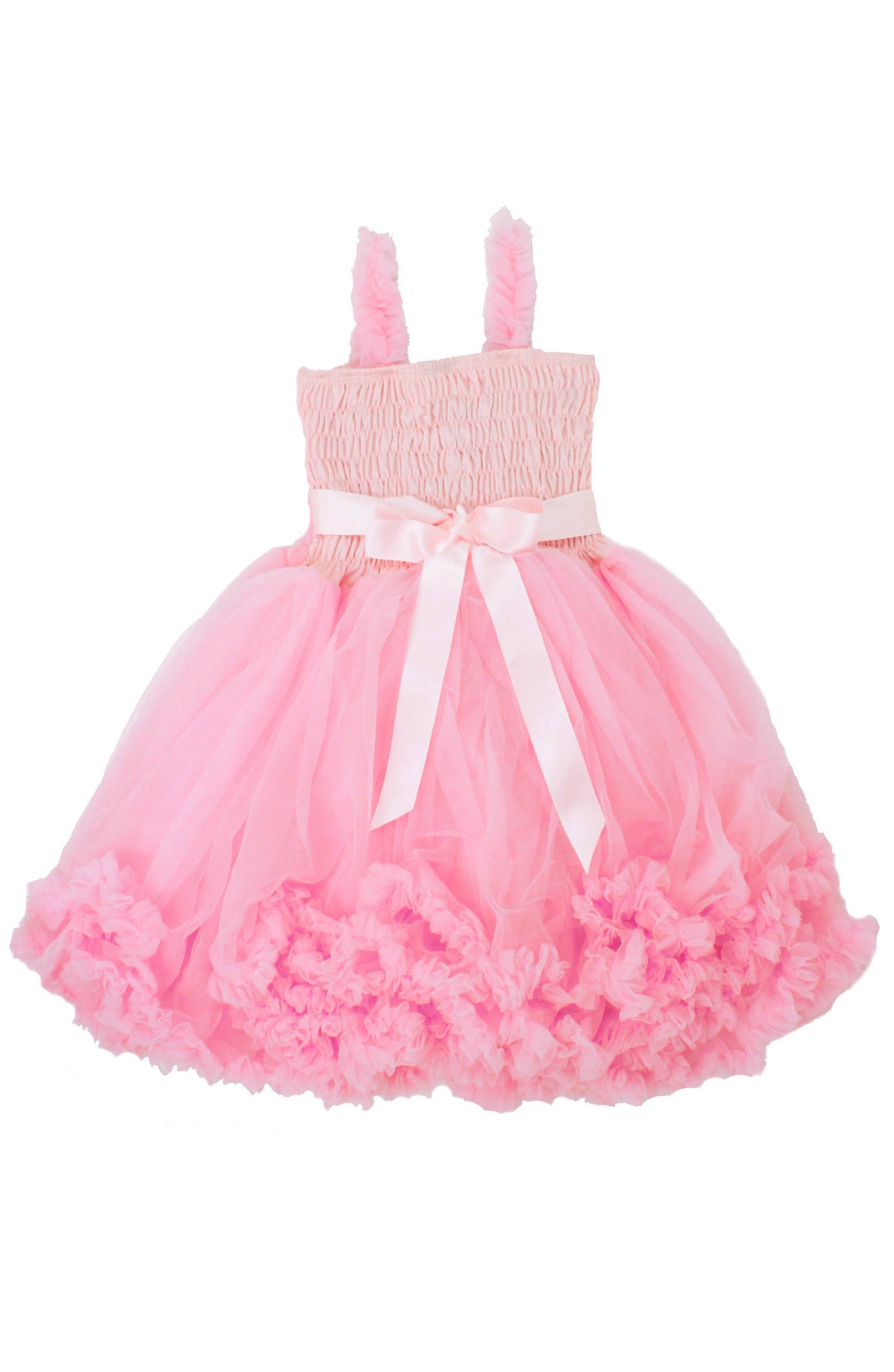 Pink Tulle Sleeveless Princess Dress