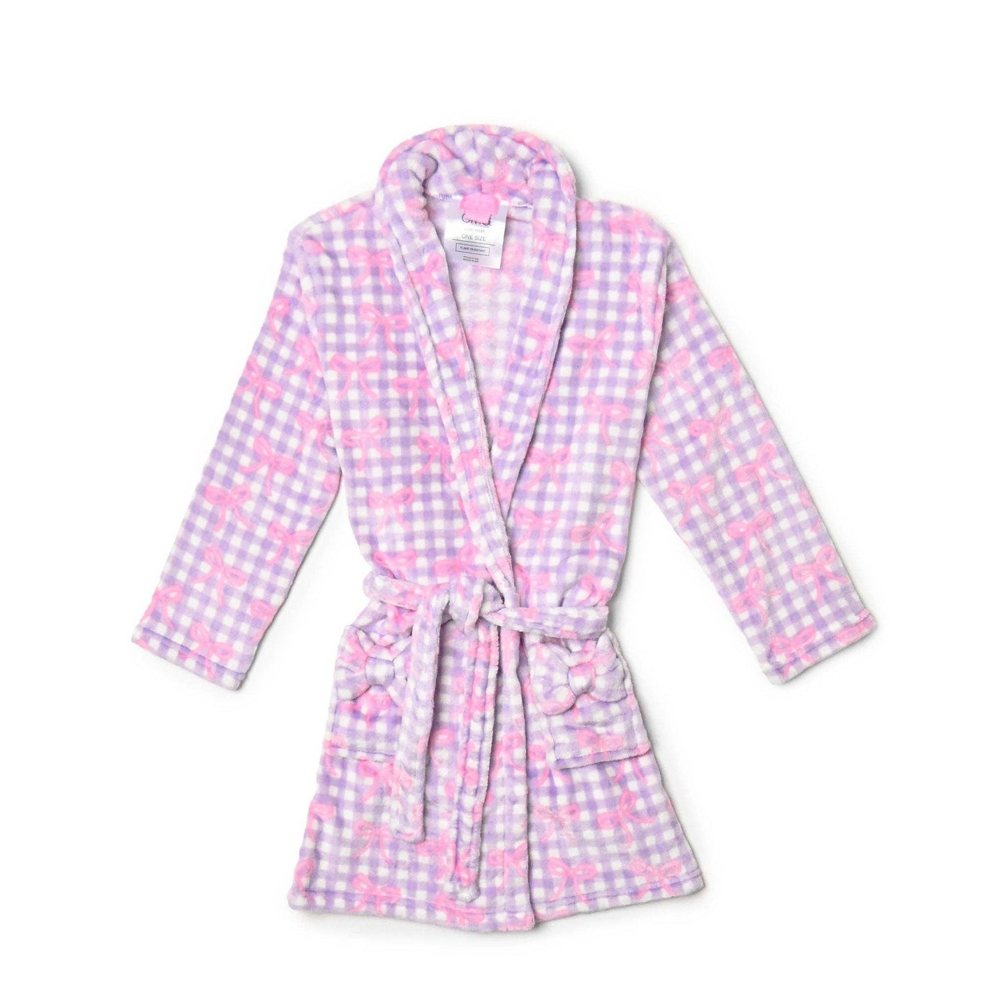 Gingham Bow Cozy Bathrobe