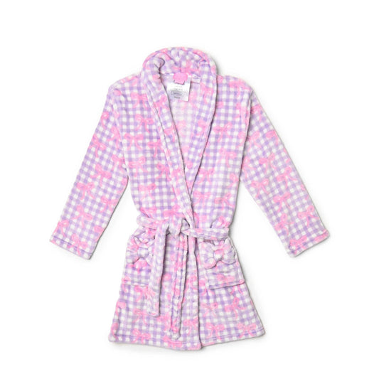 Gingham Bow Cozy Bathrobe