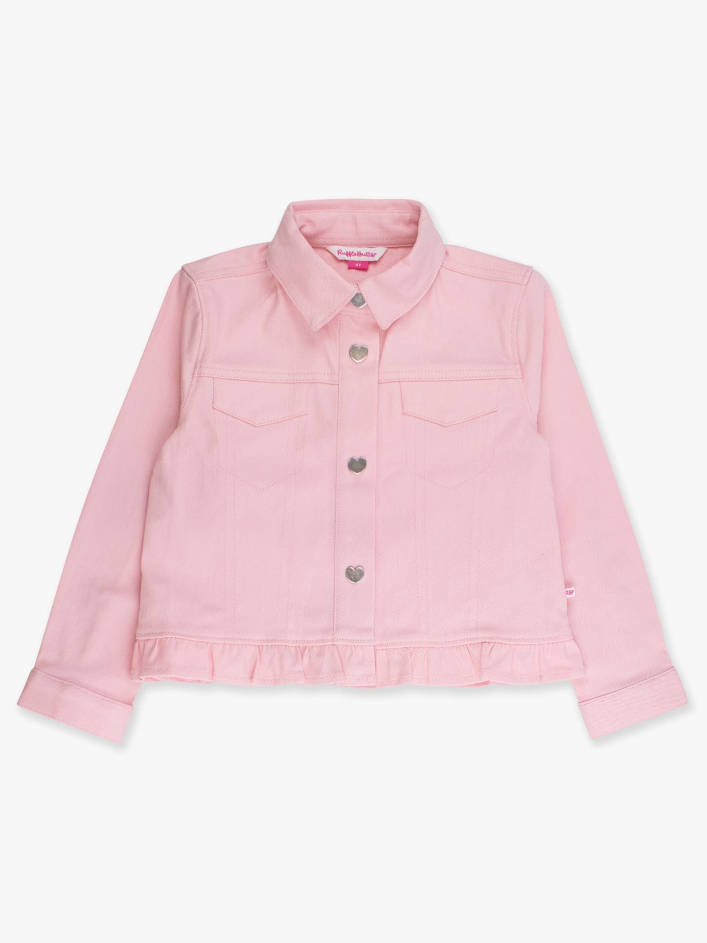 Pink Denim Ruffle Jean Jacket