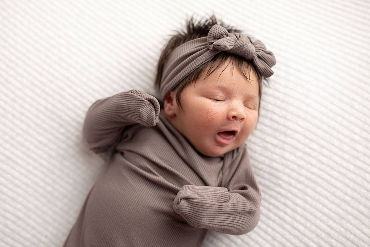 Cocoa Ribbed Knotted Gown