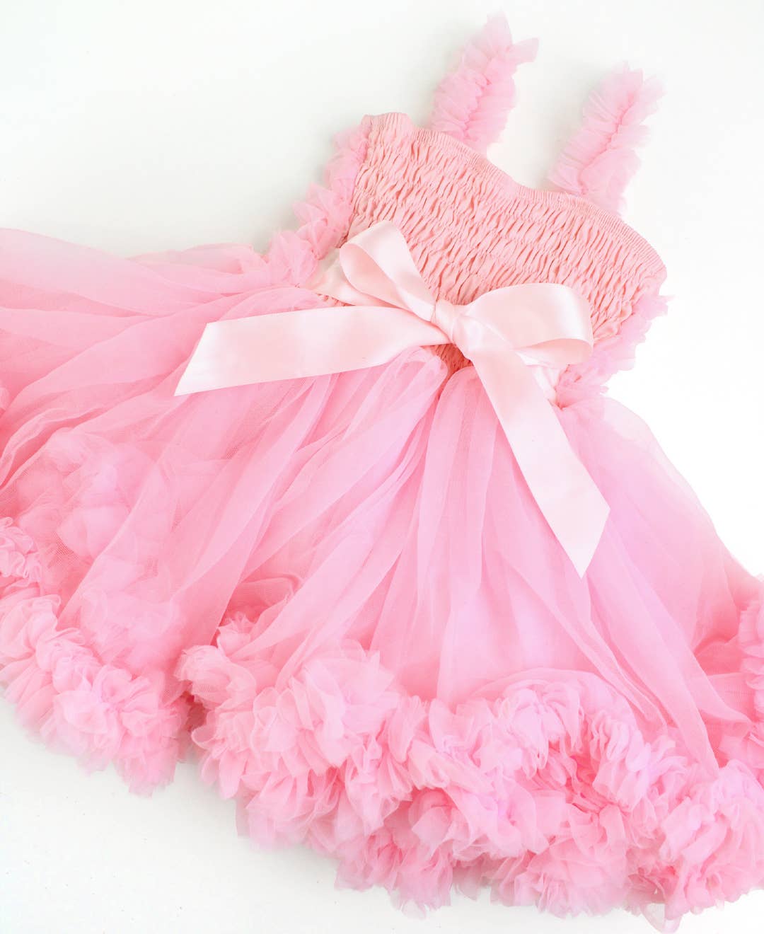 Pink Tulle Sleeveless Princess Dress
