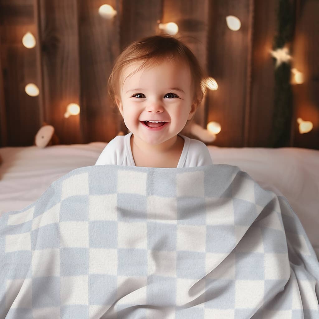 Blue Checkered Soft Blanket