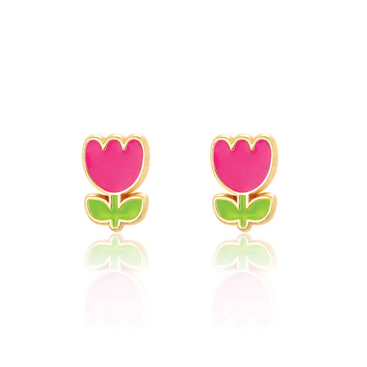 Tiny Tulip Stud Earrings