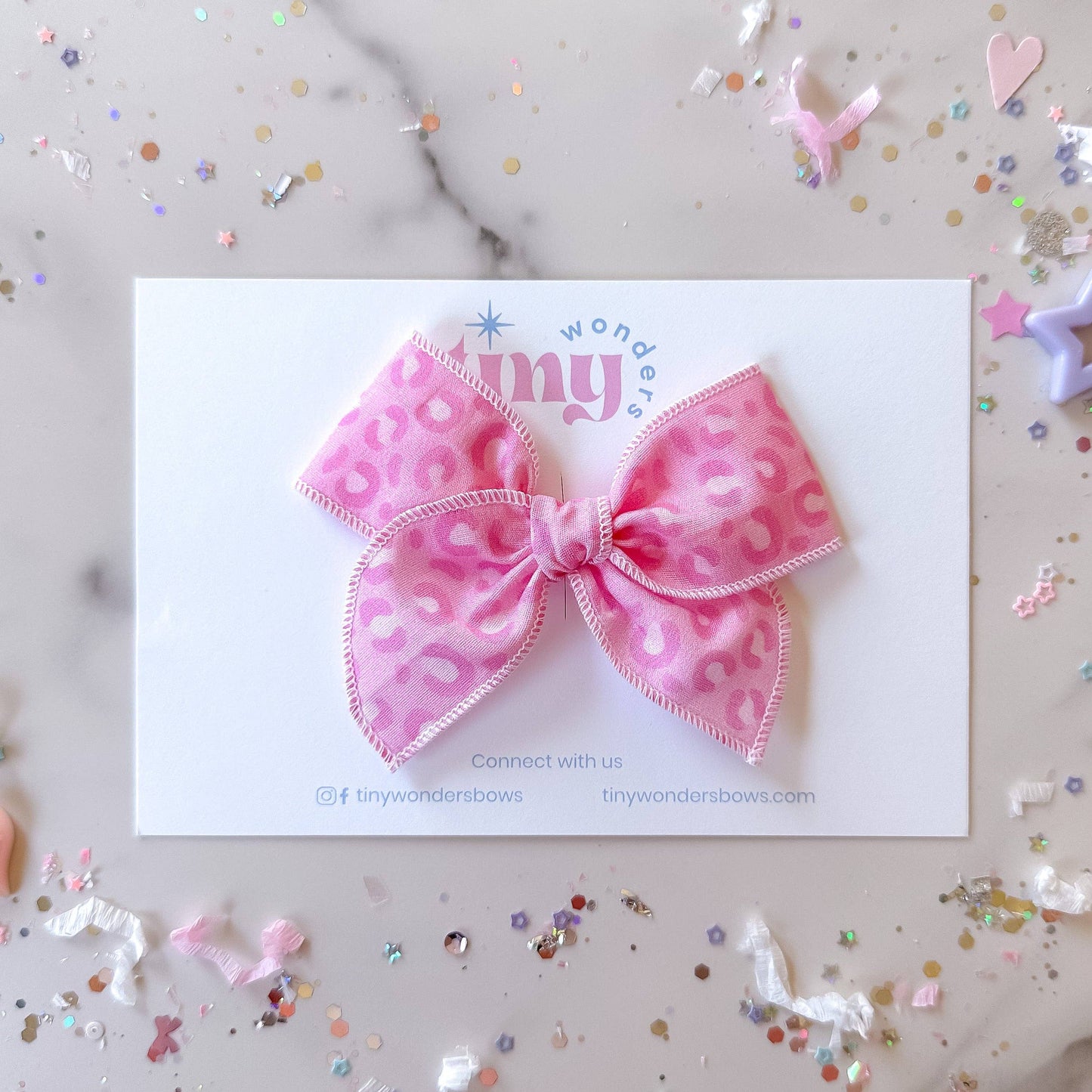 Pink Cheetah Bow