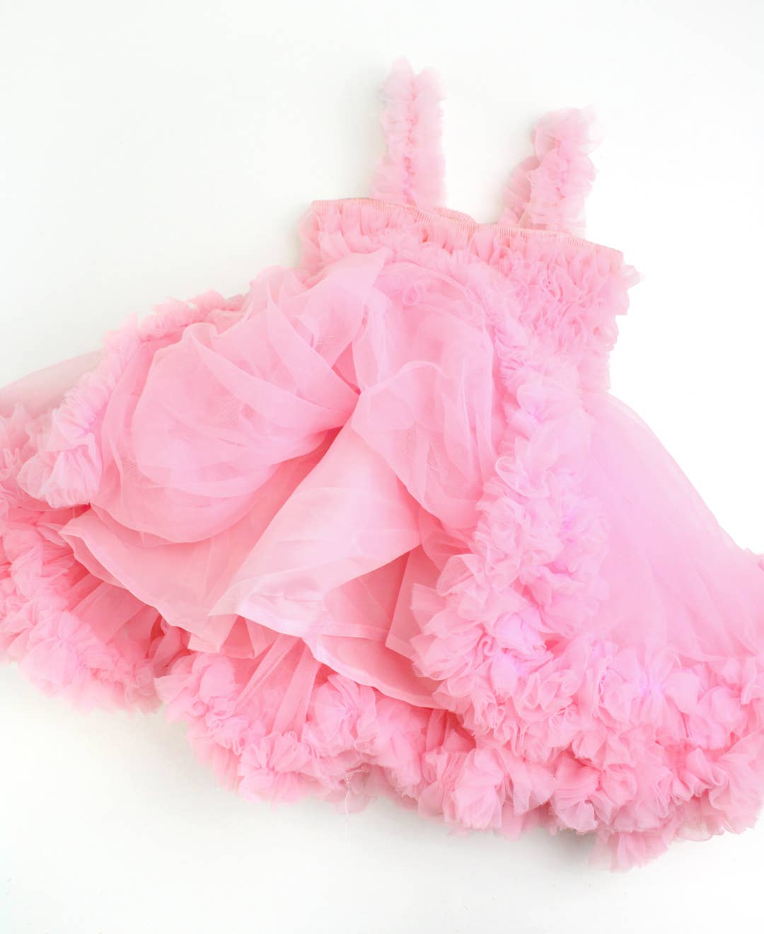 Pink Tulle Sleeveless Princess Dress