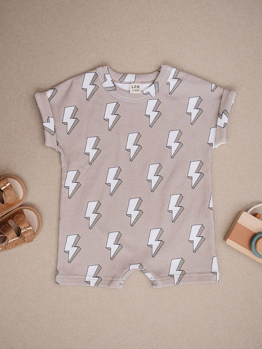 Electric Beige Cotton Romper