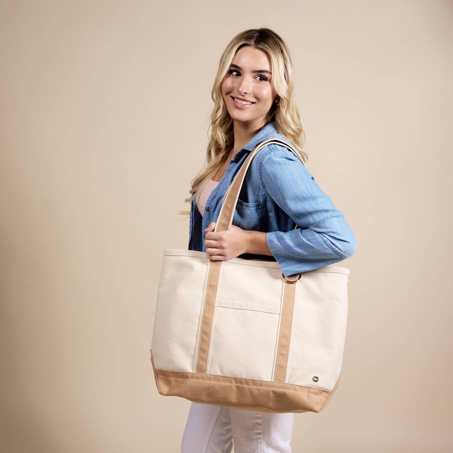 The Signature Canvas Tote Bag – Beige