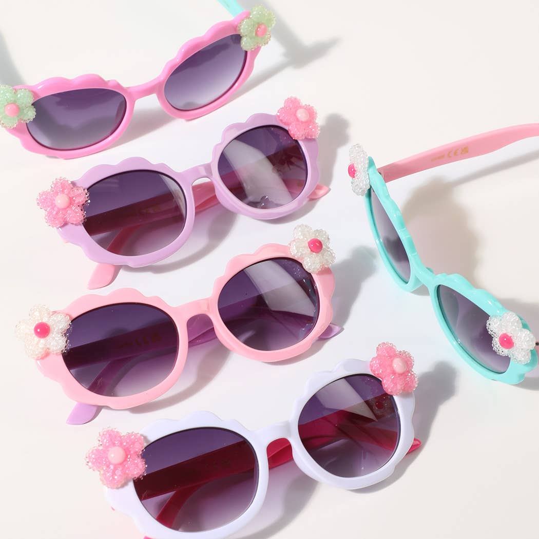 Colorful Fashion Sunglasses with Flower