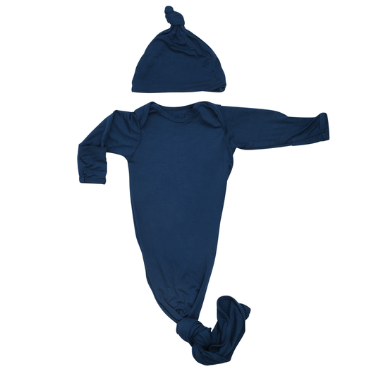 Navy Blue Knotted Gown